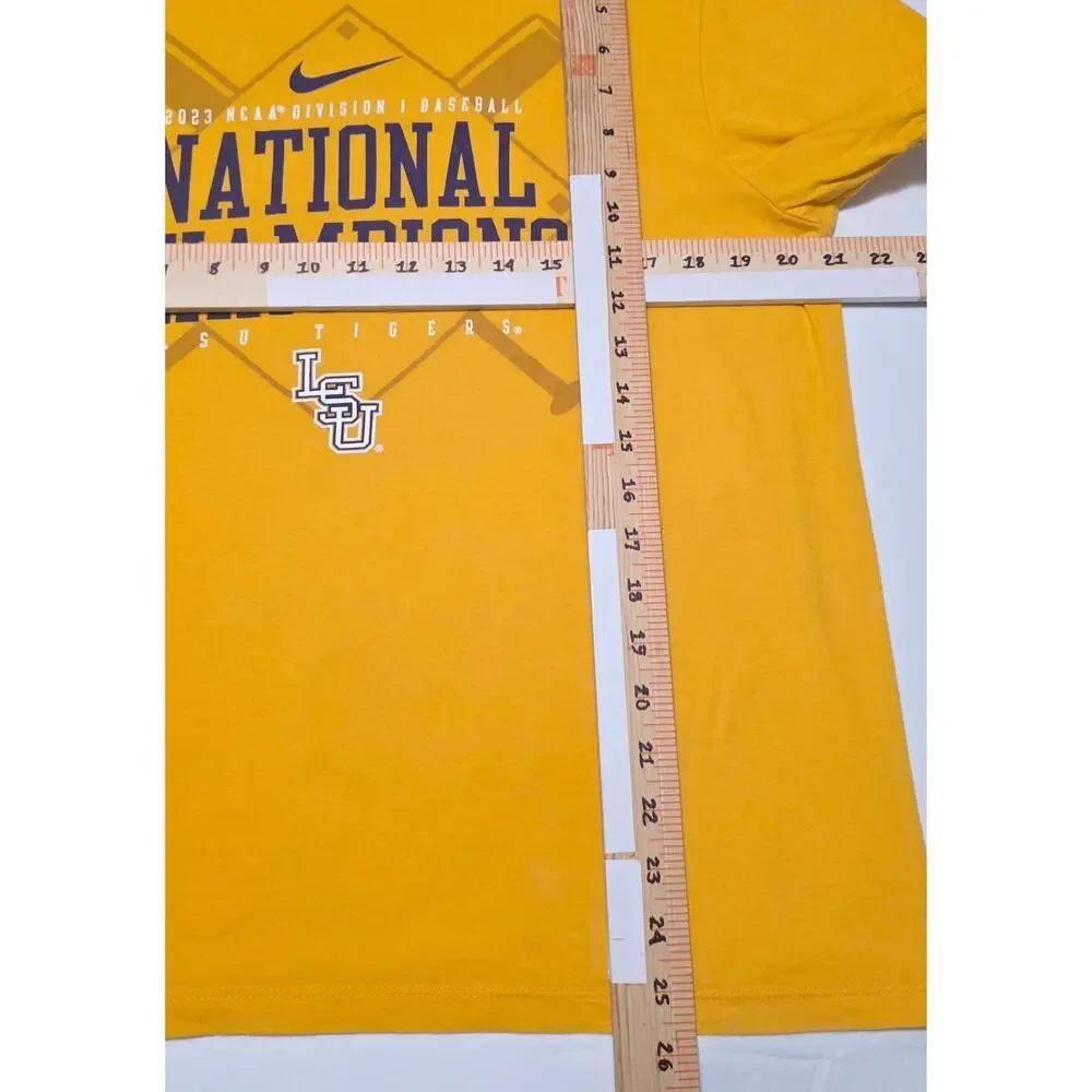 Nike LSU Tigers 2023 NCAA Division I Baseball National Champions Tee Yellow M